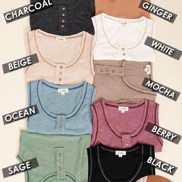 5⭐️ THE JOJO REVERSED STITCH HENLEY TANK - Picture 1 of 7